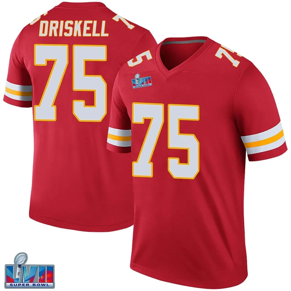 Youth Kansas City Chiefs Ethan Driskell Nike Color Rush Super Bowl LVII Patch Legend Red Jersey Youth Kansas City Chiefs Ethan Driskell Nike Color Rush Super Bowl LVII Patch Legend Red Jersey