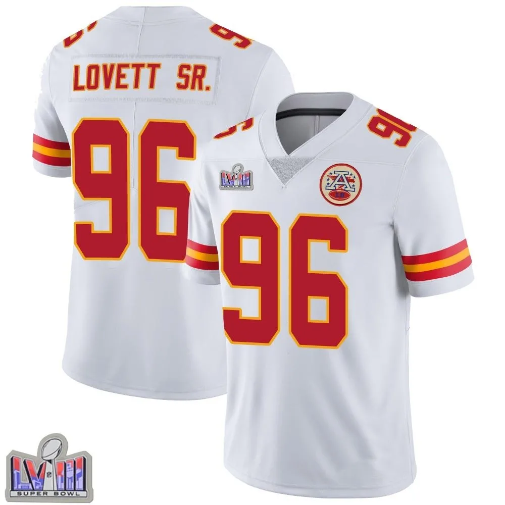 Men's Kansas City Chiefs Fabien Lovett Sr. Nike Vapor Untouchable Super Bowl LVIII Patch Limited White Jersey Men's Kansas City Chiefs Fabien Lovett Sr. Nike Vapor Untouchable Super Bowl LVIII Patch Limited White Jersey