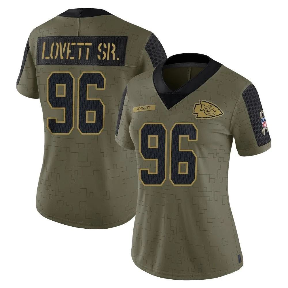 Women's Kansas City Chiefs Fabien Lovett Sr. Nike 2021 Salute To Service Limited Olive Jersey Women's Kansas City Chiefs Fabien Lovett Sr. Nike 2021 Salute To Service Limited Olive Jersey