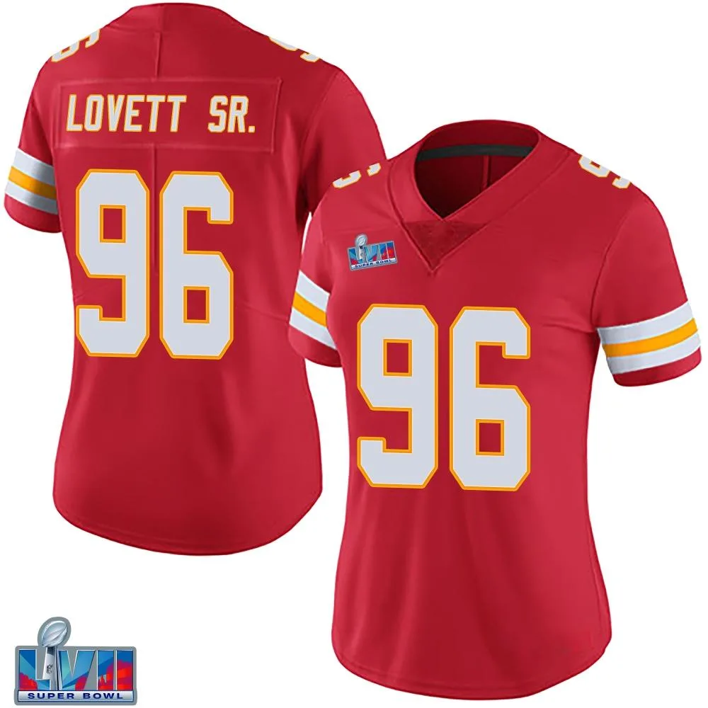 Women's Kansas City Chiefs Fabien Lovett Sr. Nike Team Color Vapor Untouchable Super Bowl LVII Patch Limited Red Jersey Women's Kansas City Chiefs Fabien Lovett Sr. Nike Team Color Vapor Untouchable Super Bowl LVII Patch Limited Red Jersey