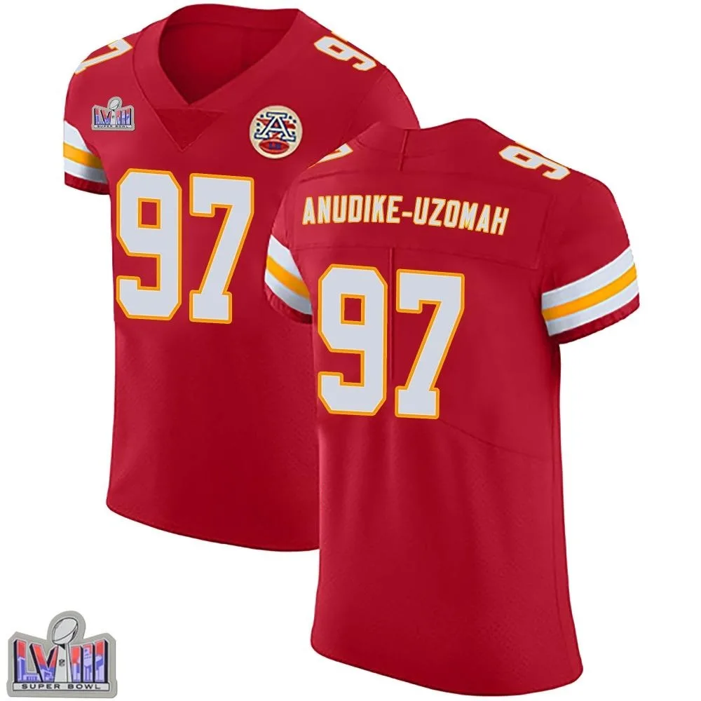 Men's Kansas City Chiefs Felix Anudike-Uzomah Nike Team Color Vapor Untouchable Super Bowl LVIII Patch Elite Red Jersey Men's Kansas City Chiefs Felix Anudike-Uzomah Nike Team Color Vapor Untouchable Super Bowl LVIII Patch Elite Red Jersey