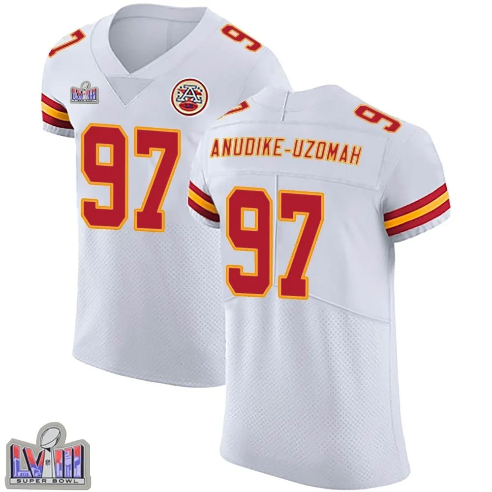 Men's Kansas City Chiefs Felix Anudike-Uzomah Nike Vapor Untouchable Super Bowl LVIII Patch Elite White Jersey Men's Kansas City Chiefs Felix Anudike-Uzomah Nike Vapor Untouchable Super Bowl LVIII Patch Elite White Jersey