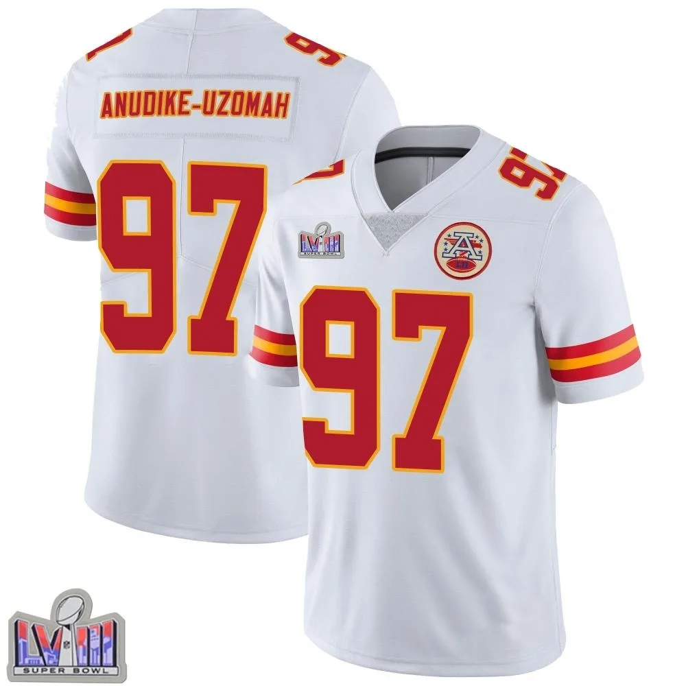 Men's Kansas City Chiefs Felix Anudike-Uzomah Nike Vapor Untouchable Super Bowl LVIII Patch Limited White Jersey Men's Kansas City Chiefs Felix Anudike-Uzomah Nike Vapor Untouchable Super Bowl LVIII Patch Limited White Jersey