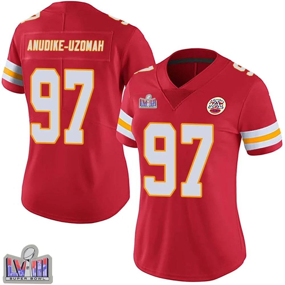 Women's Kansas City Chiefs Felix Anudike-Uzomah Nike Team Color Vapor Untouchable Super Bowl LVIII Patch Limited Red Jersey Women's Kansas City Chiefs Felix Anudike-Uzomah Nike Team Color Vapor Untouchable Super Bowl LVIII Patch Limited Red Jersey