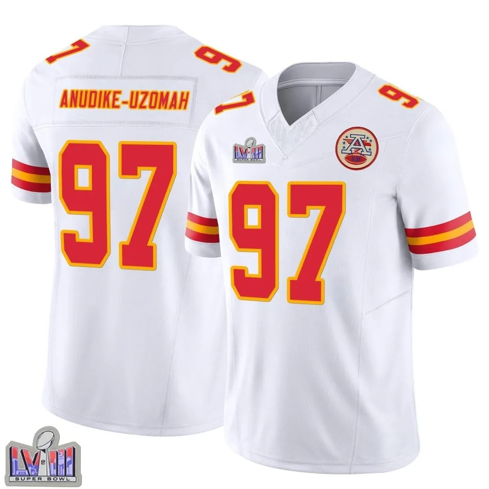 Youth Kansas City Chiefs Felix Anudike-Uzomah Nike Vapor F.U.S.E. Super Bowl LVIII Patch Limited White Jersey Youth Kansas City Chiefs Felix Anudike-Uzomah Nike Vapor F.U.S.E. Super Bowl LVIII Patch Limited White Jersey