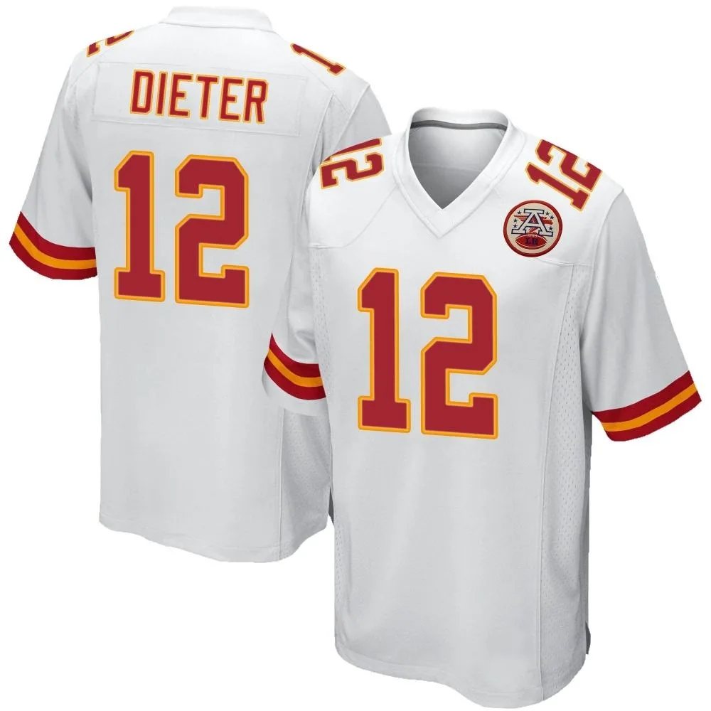 Men's Kansas City Chiefs Gehrig Dieter Nike Game White Jersey Men's Kansas City Chiefs Gehrig Dieter Nike Game White Jersey