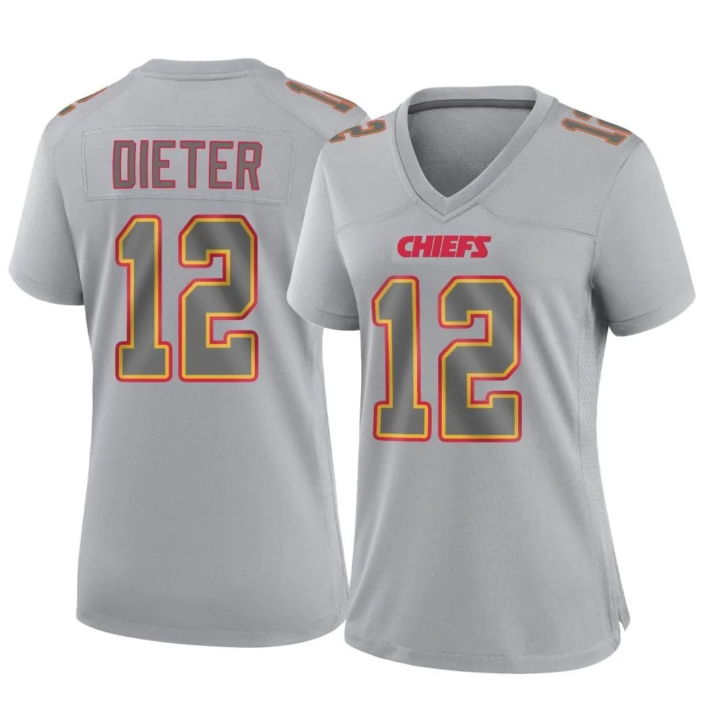 Women's Kansas City Chiefs Gehrig Dieter Nike Atmosphere Fashion Game Gray Jersey Women's Kansas City Chiefs Gehrig Dieter Nike Atmosphere Fashion Game Gray Jersey