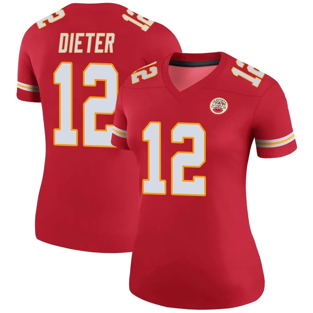 Women's Kansas City Chiefs Gehrig Dieter Nike Color Rush Legend Red Jersey Women's Kansas City Chiefs Gehrig Dieter Nike Color Rush Legend Red Jersey