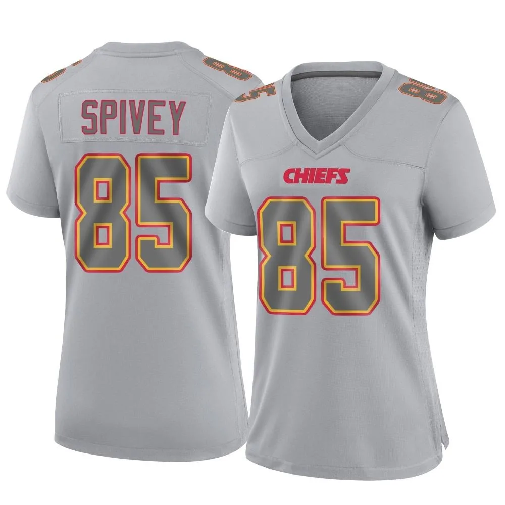 Women's Kansas City Chiefs Geor'quarius Spivey Nike Atmosphere Fashion Game Gray Jersey Women's Kansas City Chiefs Geor'quarius Spivey Nike Atmosphere Fashion Game Gray Jersey