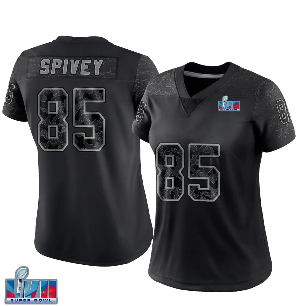 Women's Kansas City Chiefs Geor'quarius Spivey Nike Reflective Super Bowl LVII Patch Limited Black Jersey Women's Kansas City Chiefs Geor'quarius Spivey Nike Reflective Super Bowl LVII Patch Limited Black Jersey