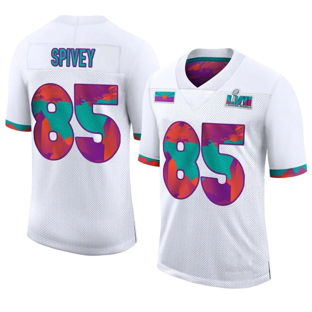 Youth Kansas City Chiefs Geor'quarius Spivey Nike Super Bowl LVII Limited White Jersey Youth Kansas City Chiefs Geor'quarius Spivey Nike Super Bowl LVII Limited White Jersey