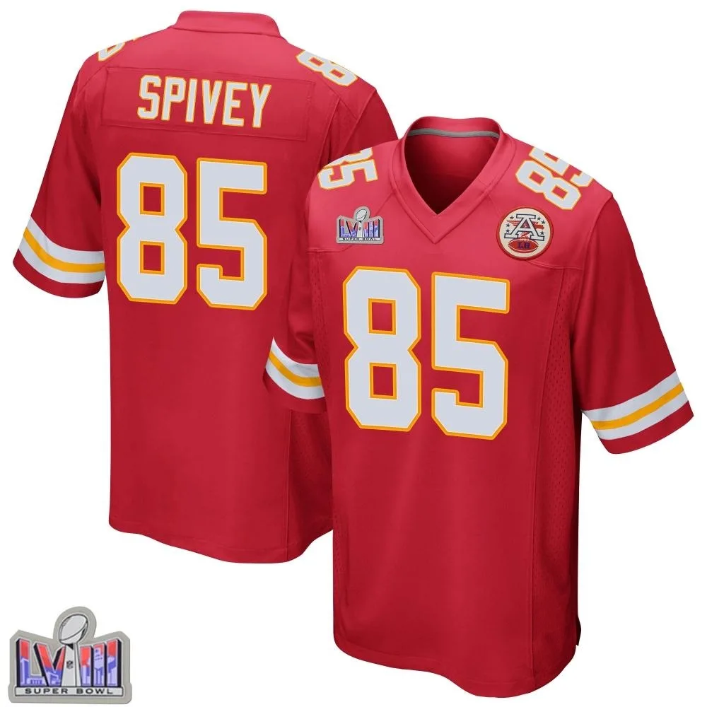Youth Kansas City Chiefs Geor'quarius Spivey Nike Team Color Super Bowl LVIII Patch Game Red Jersey