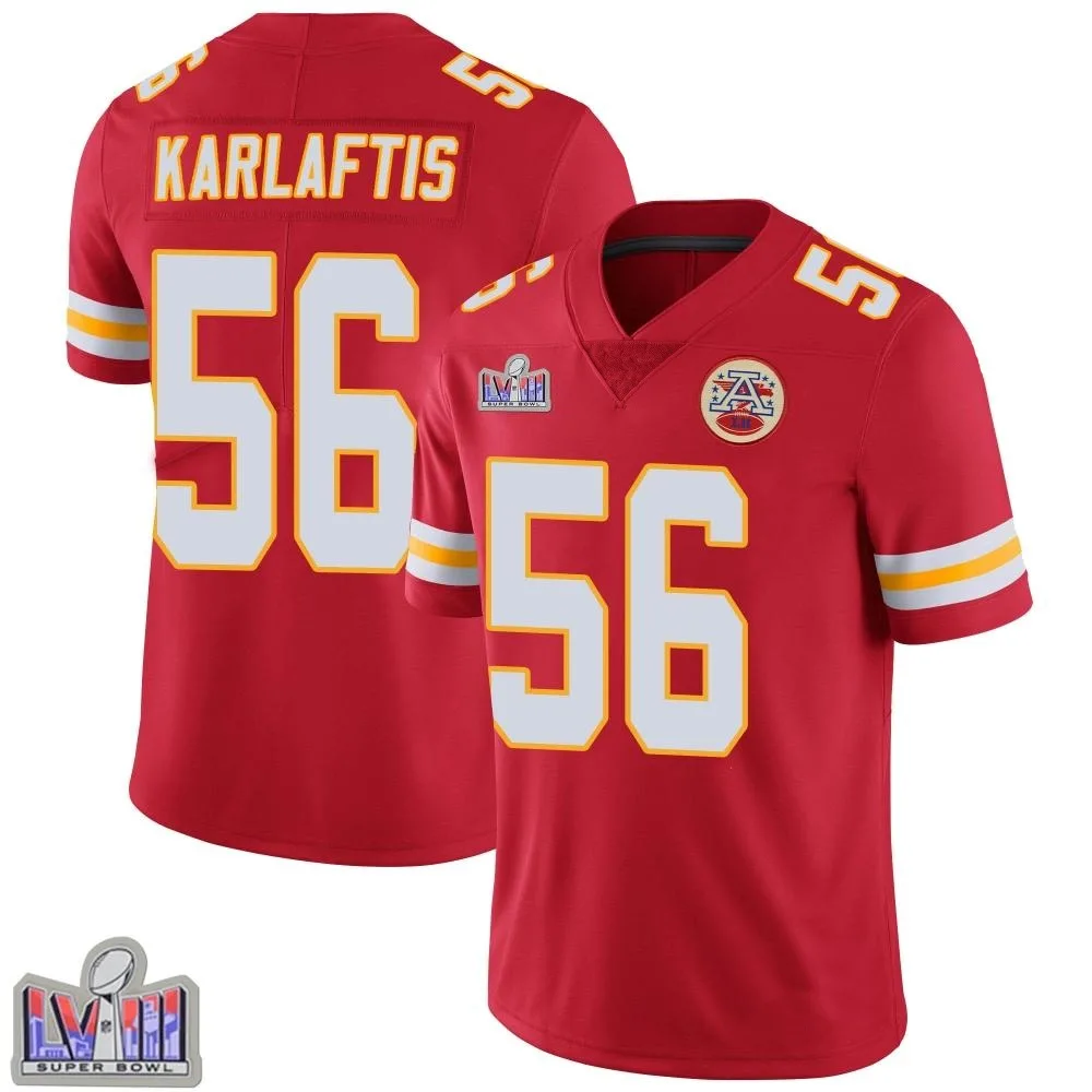 Men's Kansas City Chiefs George Karlaftis Nike Team Color Vapor Untouchable Super Bowl LVIII Patch Limited Red Jersey