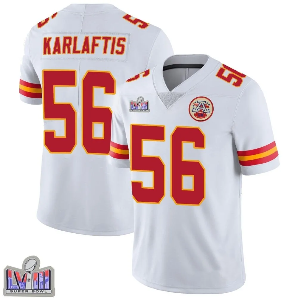 Youth Kansas City Chiefs George Karlaftis Nike Vapor Untouchable Super Bowl LVIII Patch Limited White Jersey Youth Kansas City Chiefs George Karlaftis Nike Vapor Untouchable Super Bowl LVIII Patch Limited White Jersey