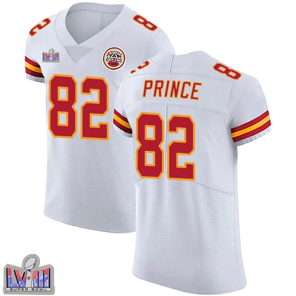 Men's Kansas City Chiefs Gerrit Prince Nike Vapor Untouchable Super Bowl LVIII Patch Elite White Jersey Men's Kansas City Chiefs Gerrit Prince Nike Vapor Untouchable Super Bowl LVIII Patch Elite White Jersey