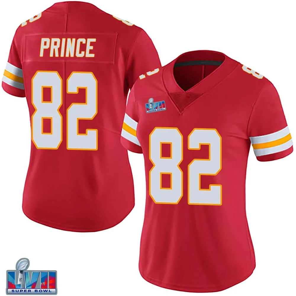 Women's Kansas City Chiefs Gerrit Prince Nike Team Color Vapor Untouchable Super Bowl LVII Patch Limited Red Jersey Women's Kansas City Chiefs Gerrit Prince Nike Team Color Vapor Untouchable Super Bowl LVII Patch Limited Red Jersey