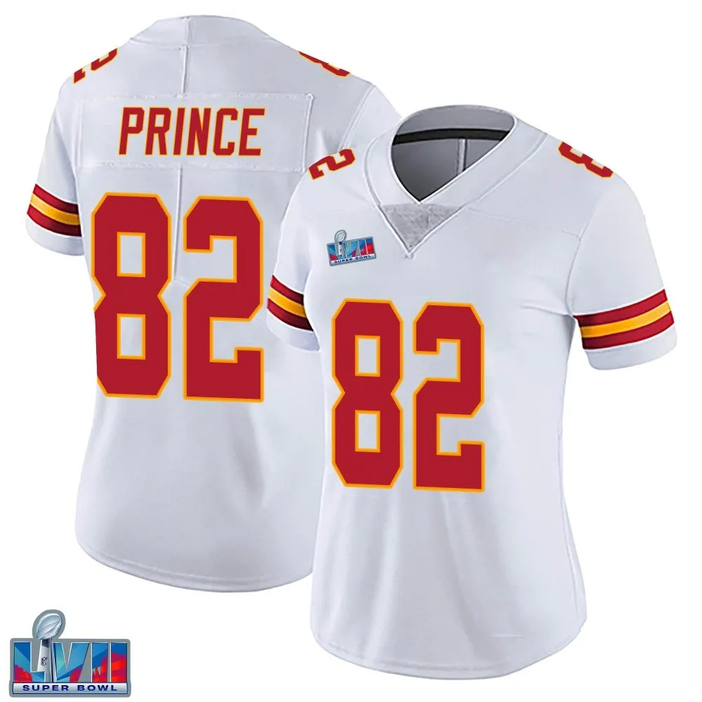 Women's Kansas City Chiefs Gerrit Prince Nike Vapor Untouchable Super Bowl LVII Patch Limited White Jersey Women's Kansas City Chiefs Gerrit Prince Nike Vapor Untouchable Super Bowl LVII Patch Limited White Jersey
