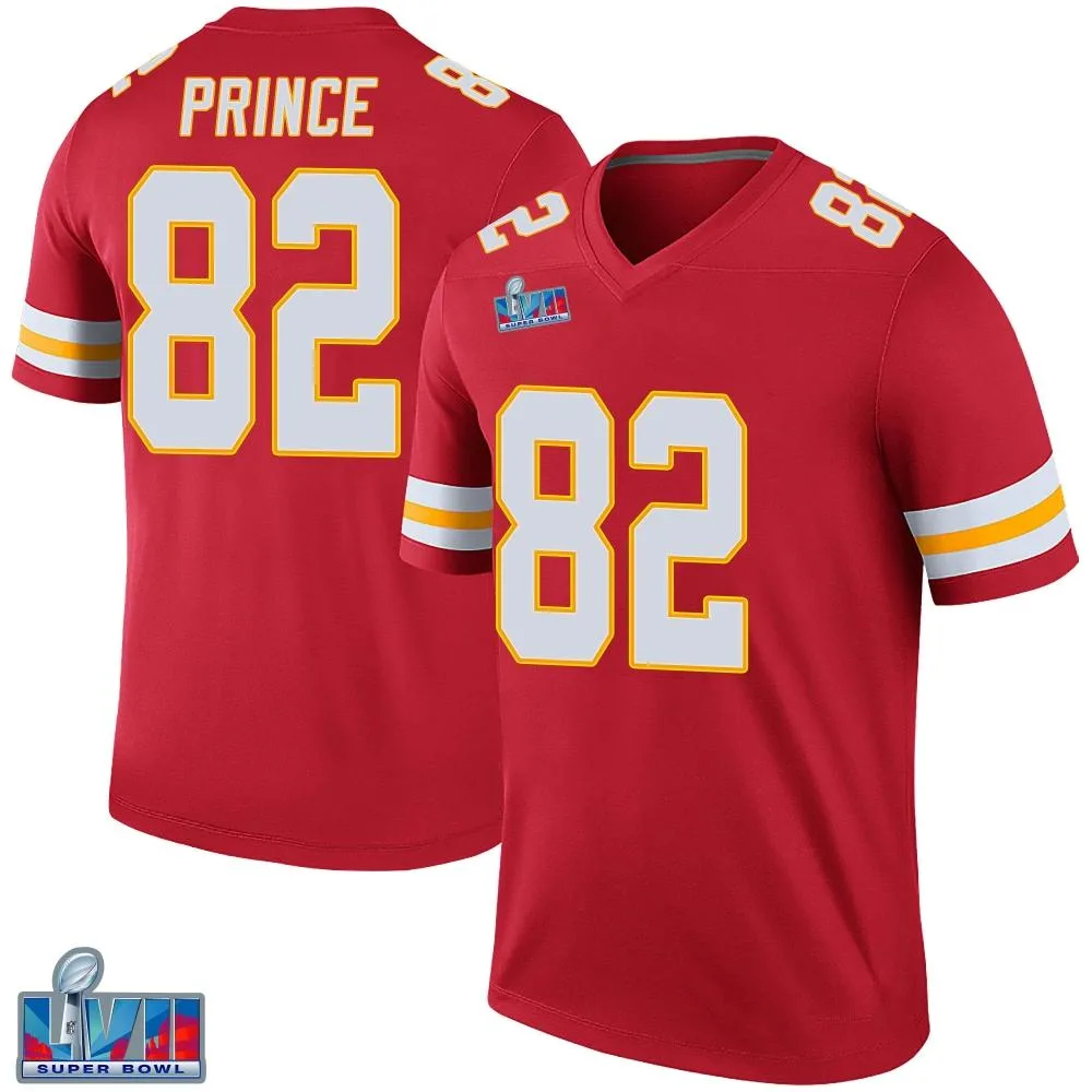 Youth Kansas City Chiefs Gerrit Prince Nike Color Rush Super Bowl LVII Patch Legend Red Jersey Youth Kansas City Chiefs Gerrit Prince Nike Color Rush Super Bowl LVII Patch Legend Red Jersey