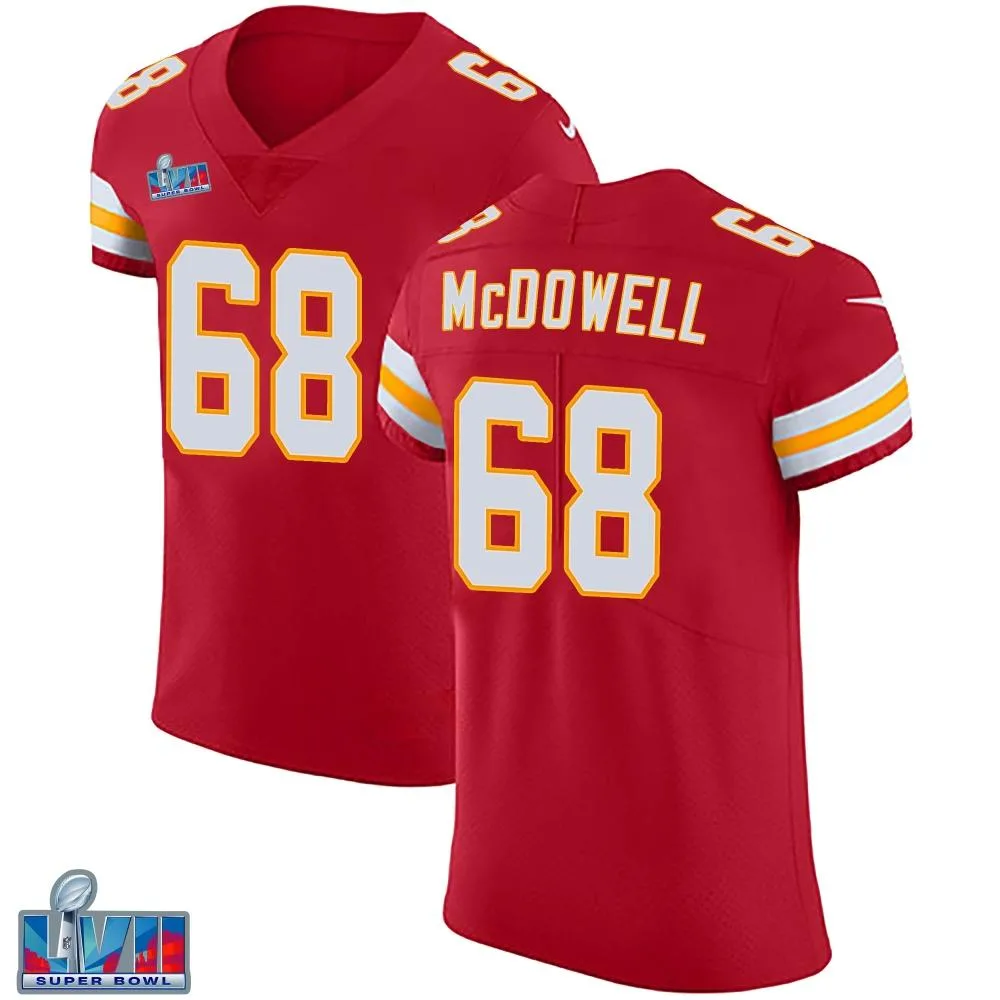 Men's Kansas City Chiefs Griffin Mcdowell Nike Team Color Vapor Untouchable Super Bowl LVII Patch Elite Red Jersey Men's Kansas City Chiefs Griffin Mcdowell Nike Team Color Vapor Untouchable Super Bowl LVII Patch Elite Red Jersey