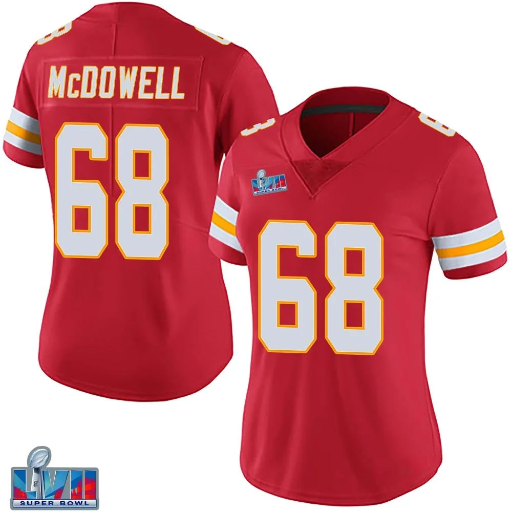 Women's Kansas City Chiefs Griffin Mcdowell Nike Team Color Vapor Untouchable Super Bowl LVII Patch Limited Red Jersey Women's Kansas City Chiefs Griffin Mcdowell Nike Team Color Vapor Untouchable Super Bowl LVII Patch Limited Red Jersey