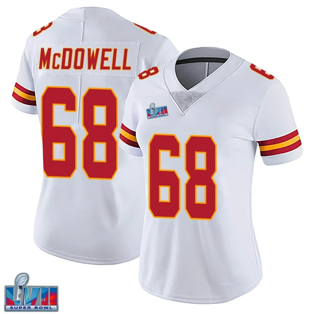 Women's Kansas City Chiefs Griffin Mcdowell Nike Vapor Untouchable Super Bowl LVII Patch Limited White Jersey Women's Kansas City Chiefs Griffin Mcdowell Nike Vapor Untouchable Super Bowl LVII Patch Limited White Jersey