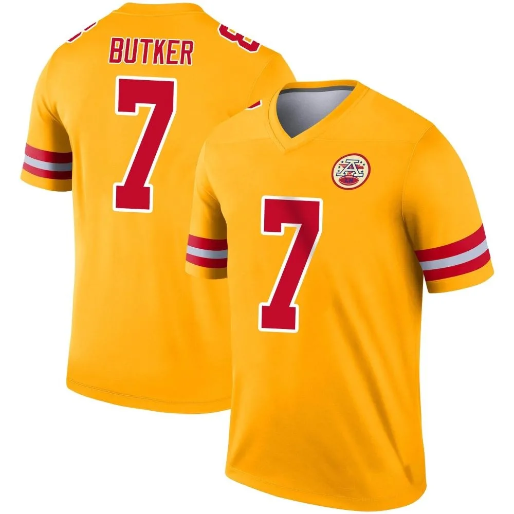 Youth Kansas City Chiefs Harrison Butker Nike Inverted Legend Gold Jersey Youth Kansas City Chiefs Harrison Butker Nike Inverted Legend Gold Jersey