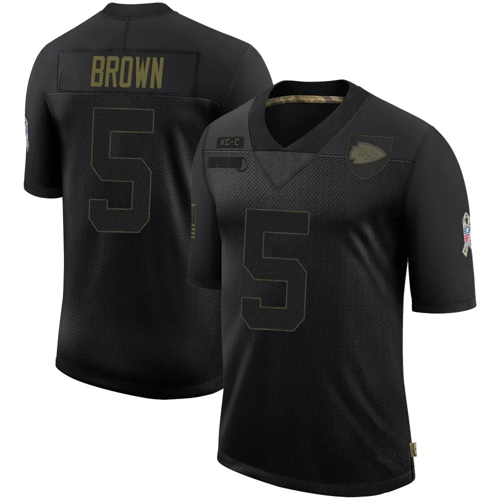 Men's Kansas City Chiefs Hollywood Brown Nike 2020 Salute To Service Limited Black Jersey Men's Kansas City Chiefs Hollywood Brown Nike 2020 Salute To Service Limited Black Jersey