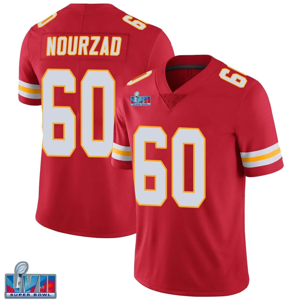 Men's Kansas City Chiefs Hunter Nourzad Nike Team Color Vapor Untouchable Super Bowl LVII Patch Limited Red Jersey Men's Kansas City Chiefs Hunter Nourzad Nike Team Color Vapor Untouchable Super Bowl LVII Patch Limited Red Jersey