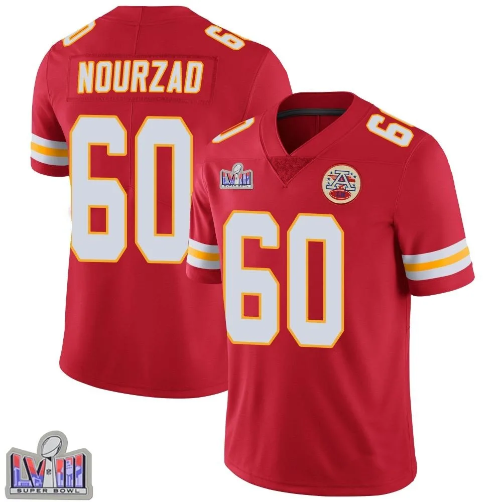 Men's Kansas City Chiefs Hunter Nourzad Nike Team Color Vapor Untouchable Super Bowl LVIII Patch Limited Red Jersey Men's Kansas City Chiefs Hunter Nourzad Nike Team Color Vapor Untouchable Super Bowl LVIII Patch Limited Red Jersey