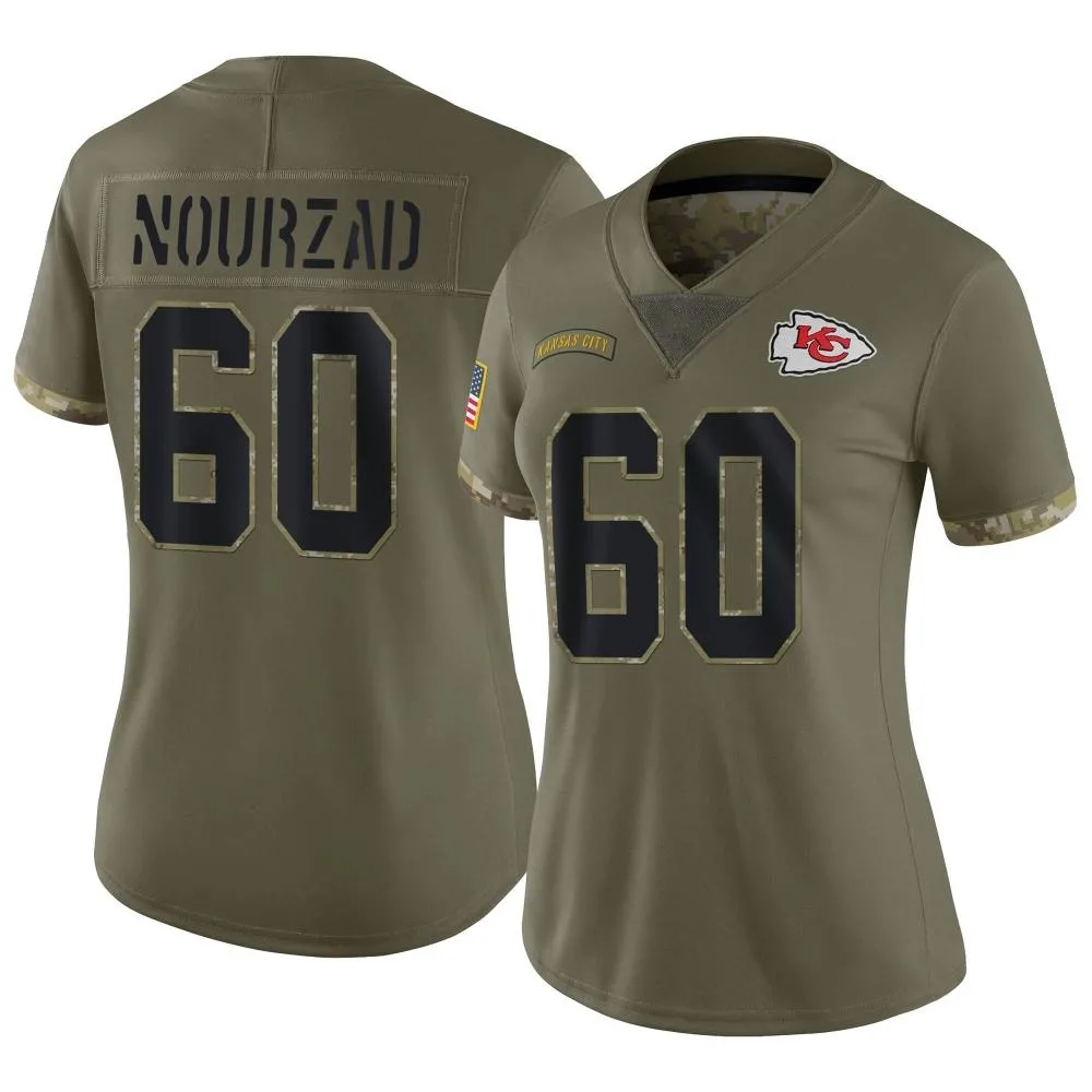 Women's Kansas City Chiefs Hunter Nourzad Nike 2022 Salute To Service Limited Olive Jersey Women's Kansas City Chiefs Hunter Nourzad Nike 2022 Salute To Service Limited Olive Jersey