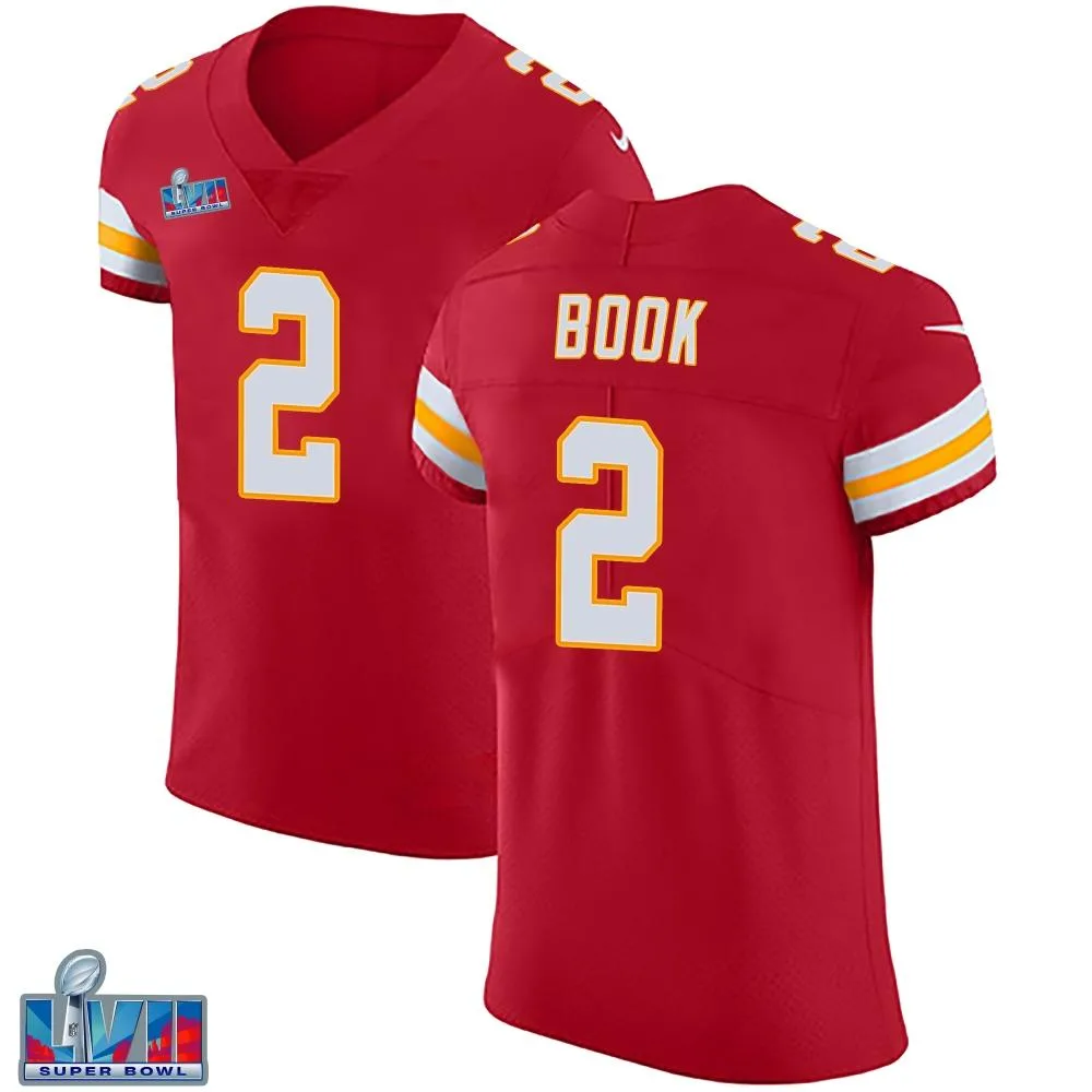 Men's Kansas City Chiefs Ian Book Nike Team Color Vapor Untouchable Super Bowl LVII Patch Elite Red Jersey Men's Kansas City Chiefs Ian Book Nike Team Color Vapor Untouchable Super Bowl LVII Patch Elite Red Jersey