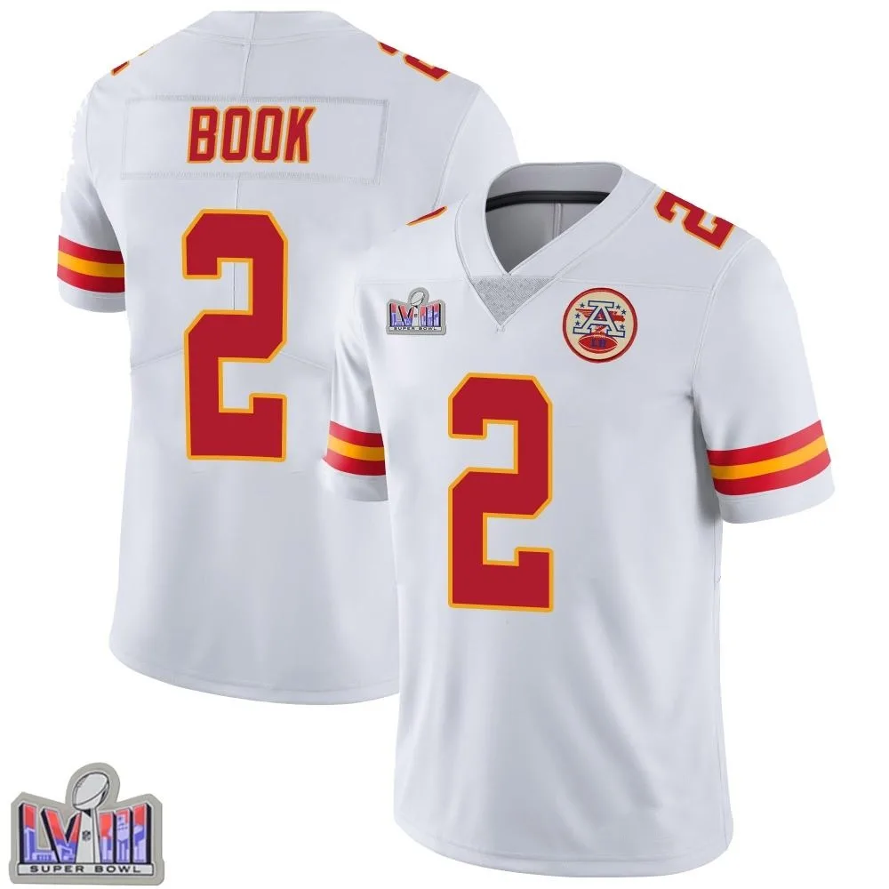 Men's Kansas City Chiefs Ian Book Nike Vapor Untouchable Super Bowl LVIII Patch Limited White Jersey Men's Kansas City Chiefs Ian Book Nike Vapor Untouchable Super Bowl LVIII Patch Limited White Jersey