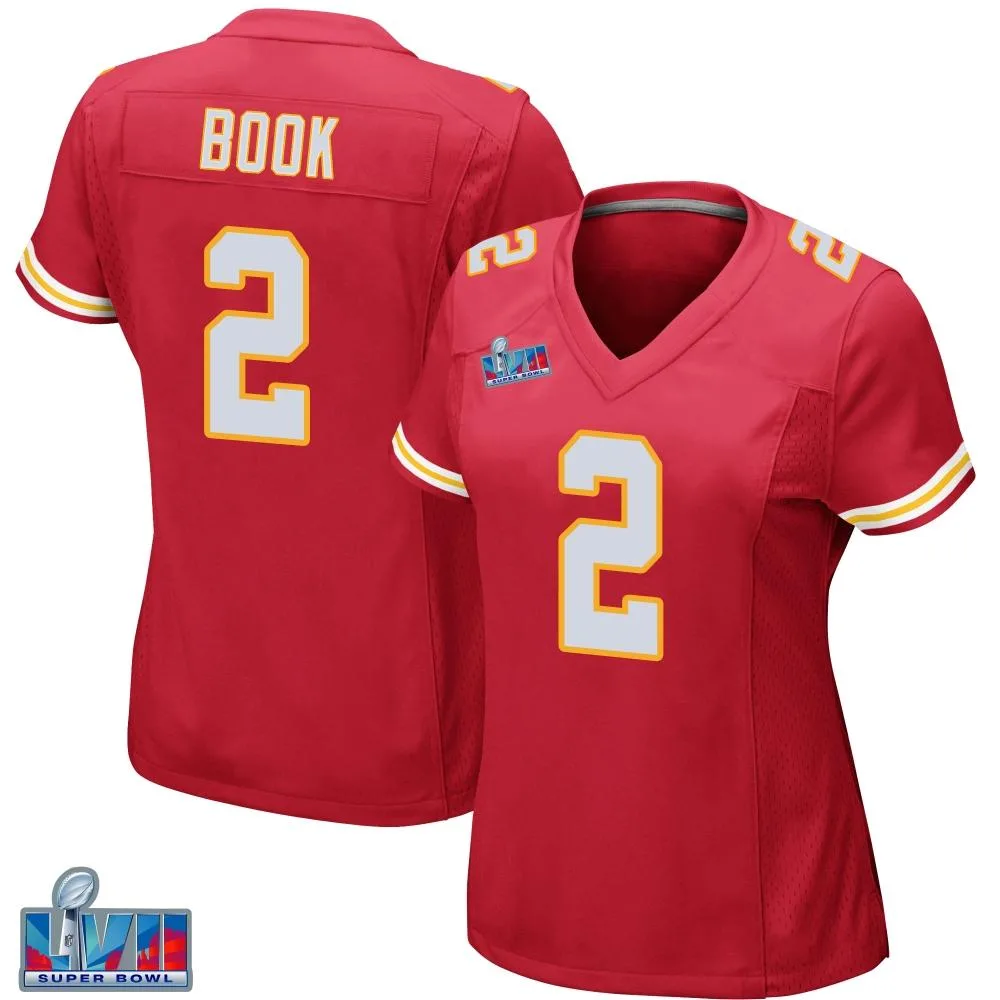 Women's Kansas City Chiefs Ian Book Nike Team Color Super Bowl LVII Patch Game Red Jersey Women's Kansas City Chiefs Ian Book Nike Team Color Super Bowl LVII Patch Game Red Jersey