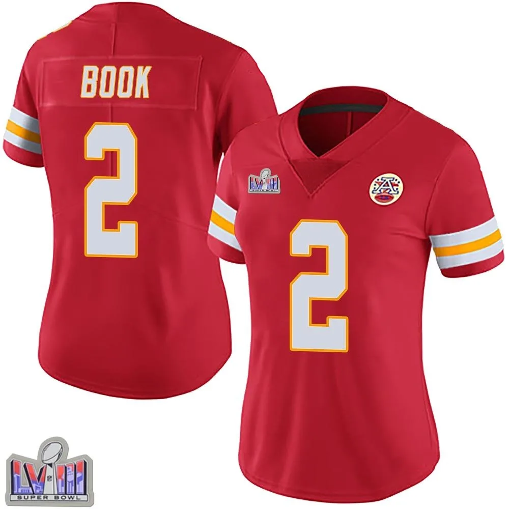 Women's Kansas City Chiefs Ian Book Nike Team Color Vapor Untouchable Super Bowl LVIII Patch Limited Red Jersey Women's Kansas City Chiefs Ian Book Nike Team Color Vapor Untouchable Super Bowl LVIII Patch Limited Red Jersey