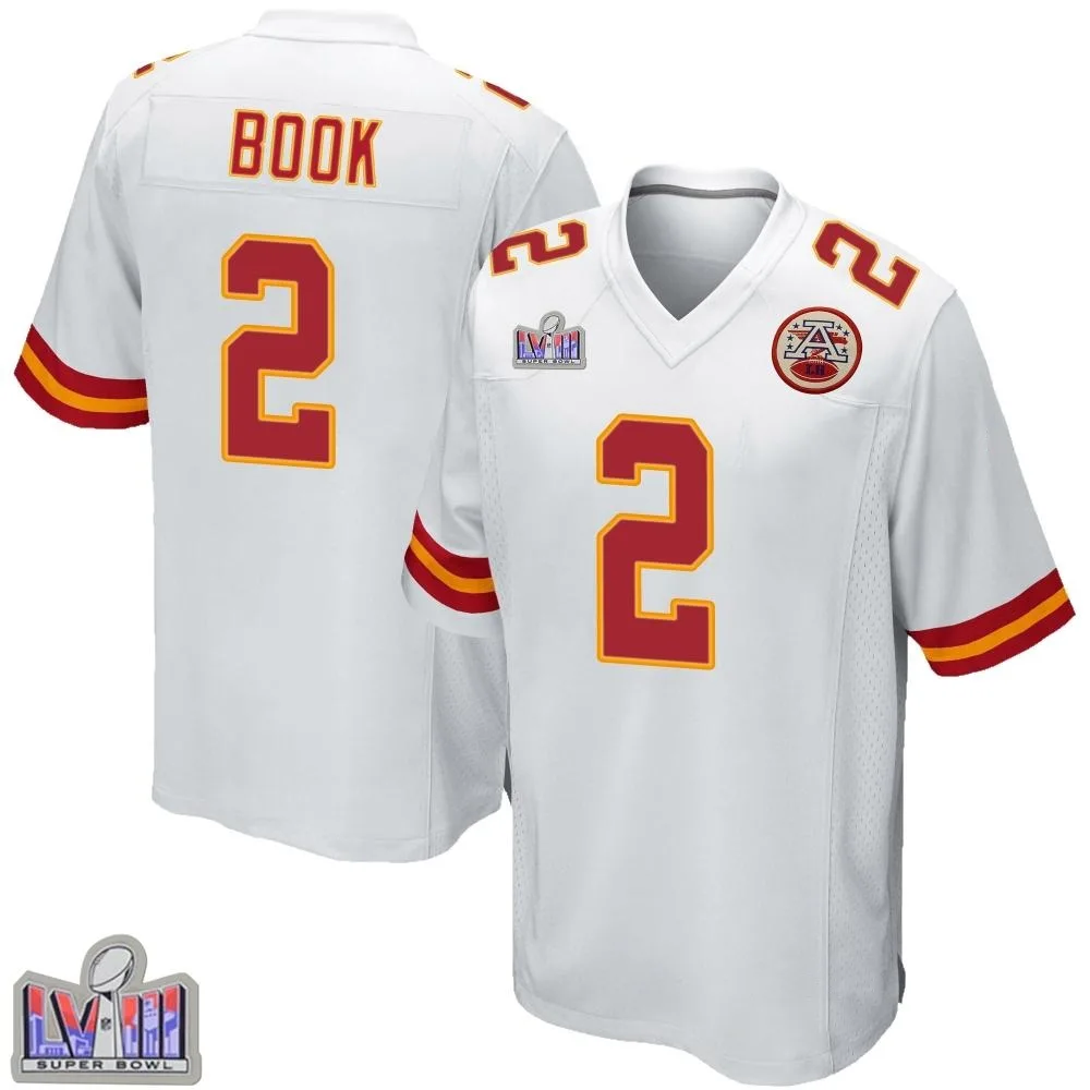 Youth Kansas City Chiefs Ian Book Nike Super Bowl LVIII Patch Game White Jersey Youth Kansas City Chiefs Ian Book Nike Super Bowl LVIII Patch Game White Jersey