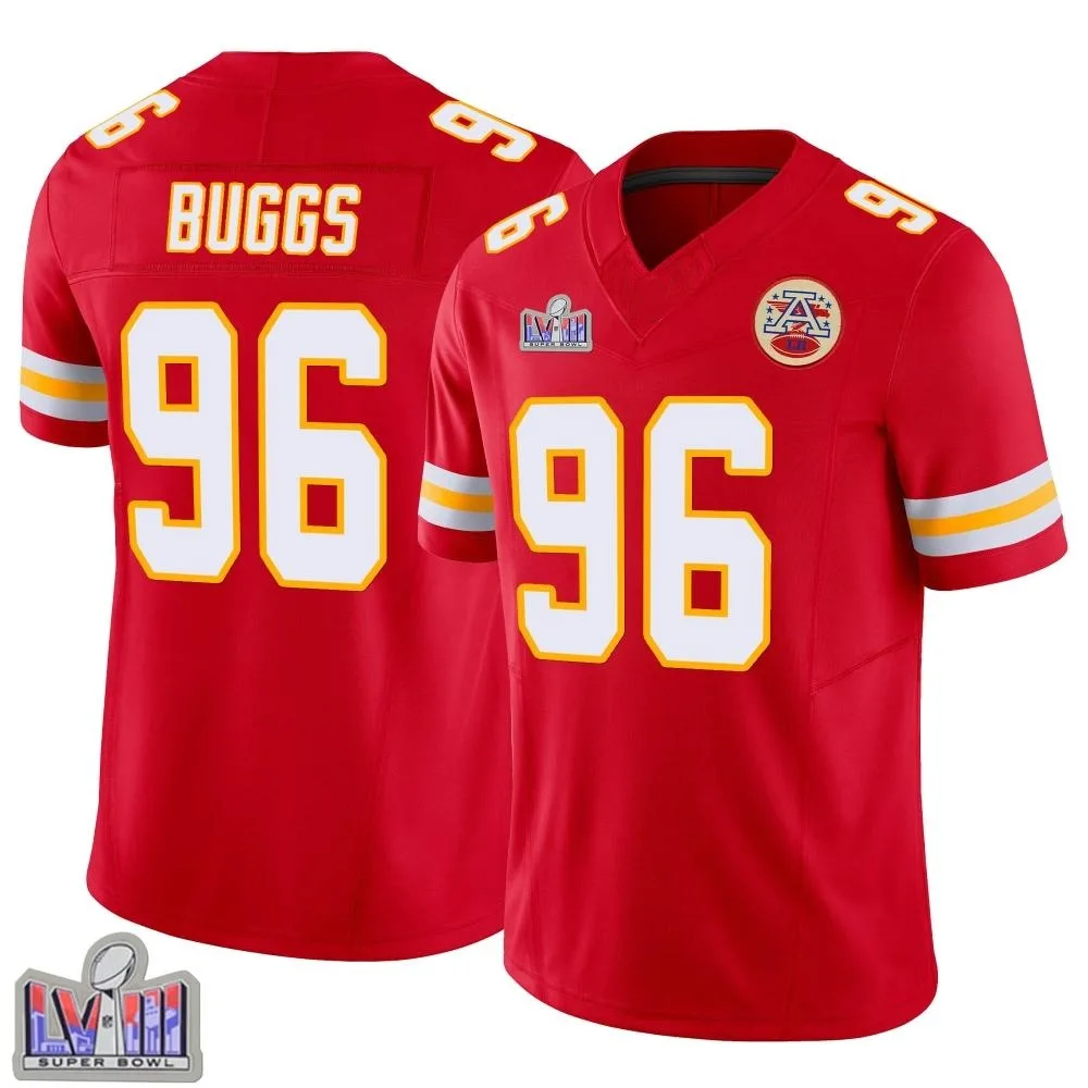 Men's Kansas City Chiefs Isaiah Buggs Nike Vapor F.U.S.E. Super Bowl LVIII Patch Limited Red Jersey Men's Kansas City Chiefs Isaiah Buggs Nike Vapor F.U.S.E. Super Bowl LVIII Patch Limited Red Jersey