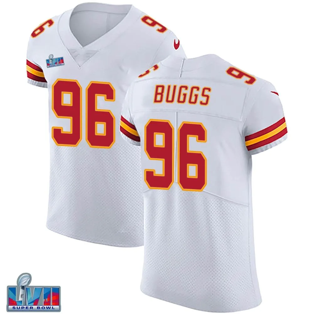 Men's Kansas City Chiefs Isaiah Buggs Nike Vapor Untouchable Super Bowl LVII Patch Elite White Jersey Men's Kansas City Chiefs Isaiah Buggs Nike Vapor Untouchable Super Bowl LVII Patch Elite White Jersey