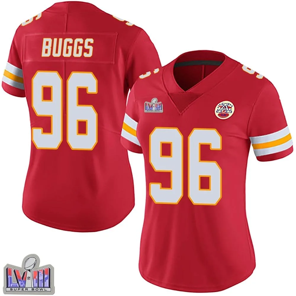 Women's Kansas City Chiefs Isaiah Buggs Nike Team Color Vapor Untouchable Super Bowl LVIII Patch Limited Red Jersey Women's Kansas City Chiefs Isaiah Buggs Nike Team Color Vapor Untouchable Super Bowl LVIII Patch Limited Red Jersey
