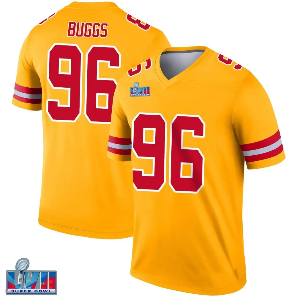 Youth Kansas City Chiefs Isaiah Buggs Nike Inverted Super Bowl LVII Patch Legend Gold Jersey Youth Kansas City Chiefs Isaiah Buggs Nike Inverted Super Bowl LVII Patch Legend Gold Jersey