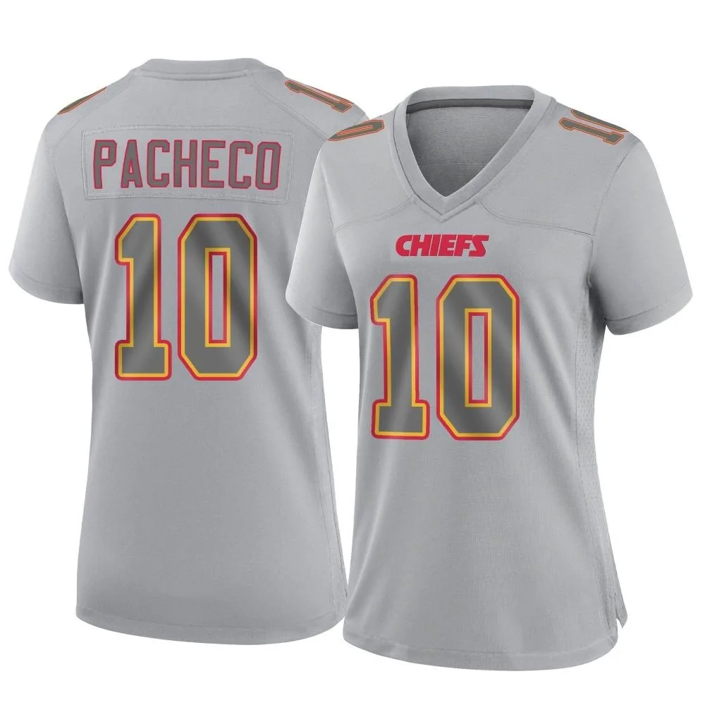 Women's Kansas City Chiefs Isiah Pacheco Nike Atmosphere Fashion Game Gray Jersey Women's Kansas City Chiefs Isiah Pacheco Nike Atmosphere Fashion Game Gray Jersey
