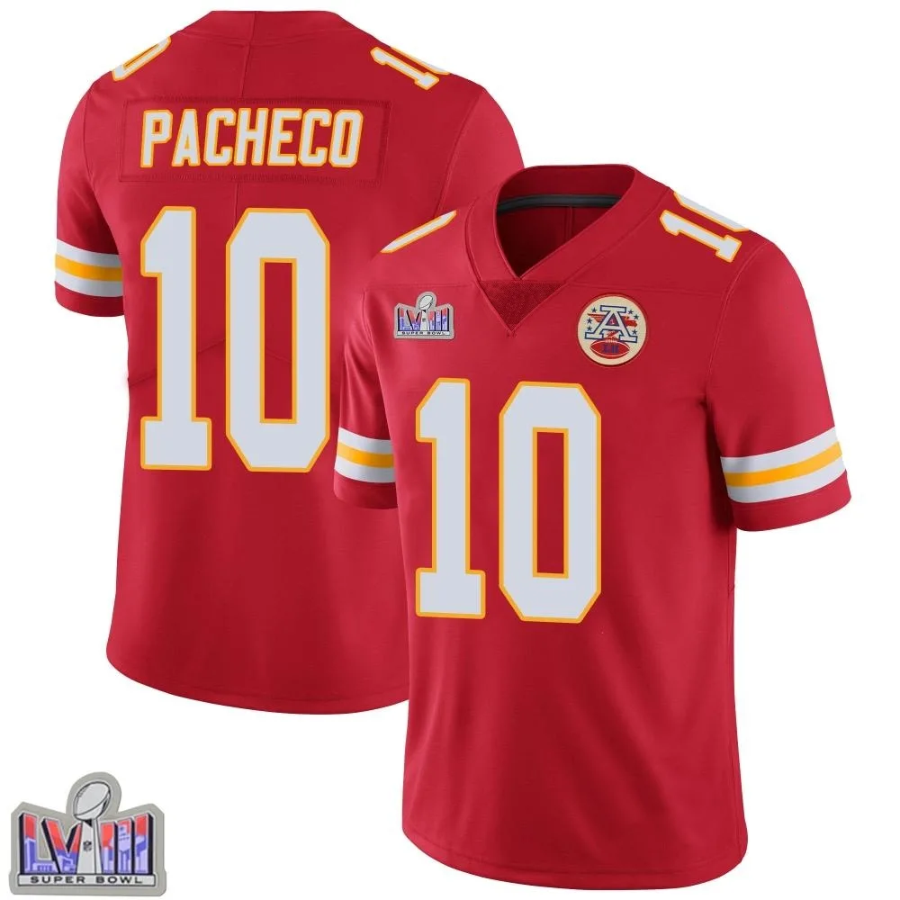 Youth Kansas City Chiefs Isiah Pacheco Nike Team Color Vapor Untouchable Super Bowl LVIII Patch Limited Red Jersey Youth Kansas City Chiefs Isiah Pacheco Nike Team Color Vapor Untouchable Super Bowl LVIII Patch Limited Red Jersey