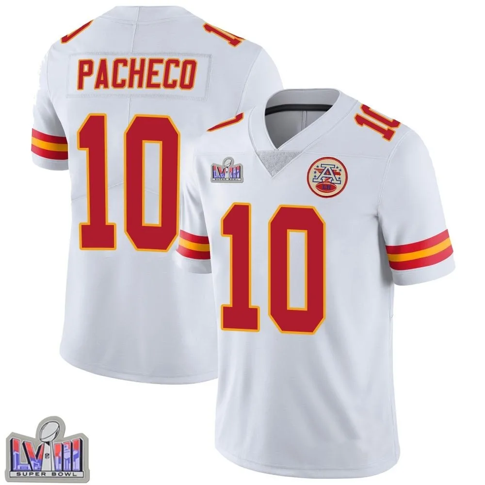 Youth Kansas City Chiefs Isiah Pacheco Nike Vapor Untouchable Super Bowl LVIII Patch Limited White Jersey Youth Kansas City Chiefs Isiah Pacheco Nike Vapor Untouchable Super Bowl LVIII Patch Limited White Jersey