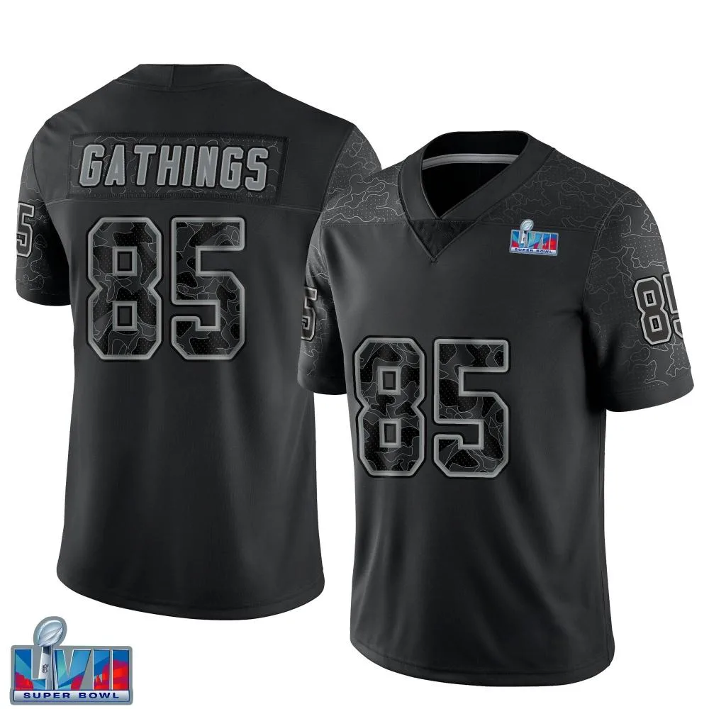 Men's Kansas City Chiefs Izaiah Gathings Nike Reflective Super Bowl LVII Patch Limited Black Jersey Men's Kansas City Chiefs Izaiah Gathings Nike Reflective Super Bowl LVII Patch Limited Black Jersey