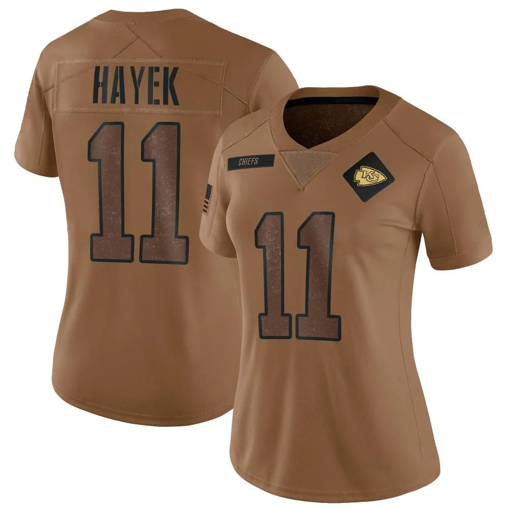 Women's Kansas City Chiefs Jaaron Hayek Nike 2023 Salute To Service Limited Brown Jersey Women's Kansas City Chiefs Jaaron Hayek Nike 2023 Salute To Service Limited Brown Jersey