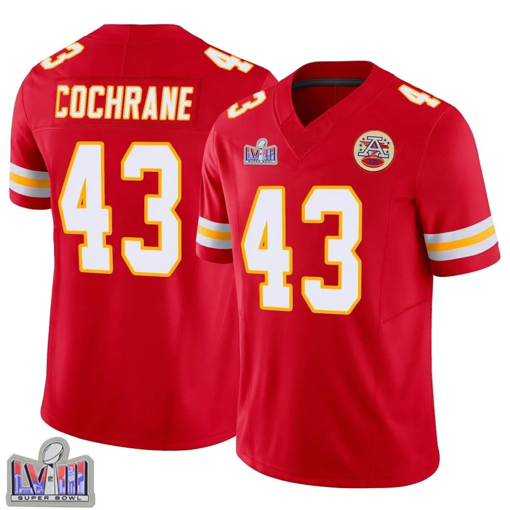Men's Kansas City Chiefs Jack Cochrane Nike Vapor F.U.S.E. Super Bowl LVIII Patch Limited Red Jersey Men's Kansas City Chiefs Jack Cochrane Nike Vapor F.U.S.E. Super Bowl LVIII Patch Limited Red Jersey