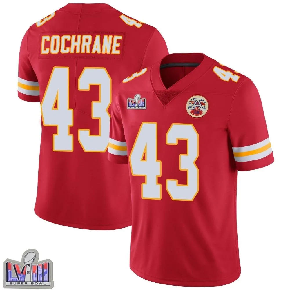Youth Kansas City Chiefs Jack Cochrane Nike Team Color Vapor Untouchable Super Bowl LVIII Patch Limited Red Jersey Youth Kansas City Chiefs Jack Cochrane Nike Team Color Vapor Untouchable Super Bowl LVIII Patch Limited Red Jersey