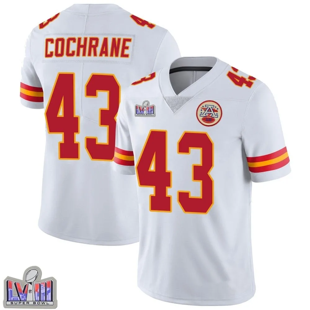 Youth Kansas City Chiefs Jack Cochrane Nike Vapor Untouchable Super Bowl LVIII Patch Limited White Jersey Youth Kansas City Chiefs Jack Cochrane Nike Vapor Untouchable Super Bowl LVIII Patch Limited White Jersey