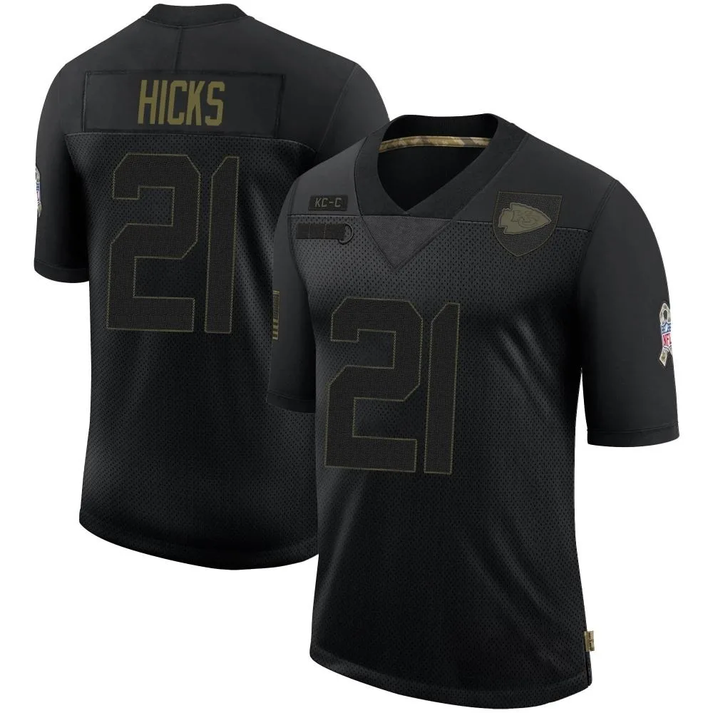 Men's Kansas City Chiefs Jaden Hicks Nike 2020 Salute To Service Limited Black Jersey Men's Kansas City Chiefs Jaden Hicks Nike 2020 Salute To Service Limited Black Jersey