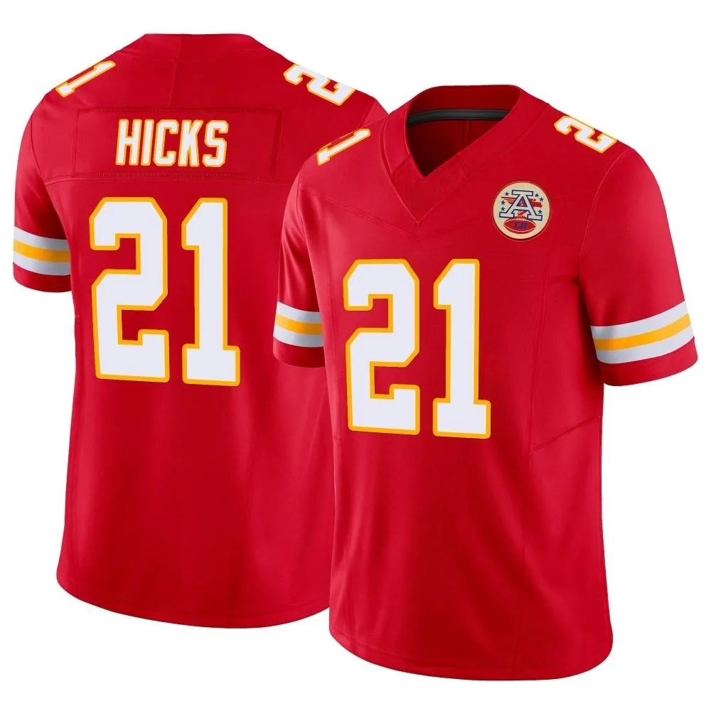Men's Kansas City Chiefs Jaden Hicks Nike Vapor F.U.S.E. Limited Red Jersey Men's Kansas City Chiefs Jaden Hicks Nike Vapor F.U.S.E. Limited Red Jersey