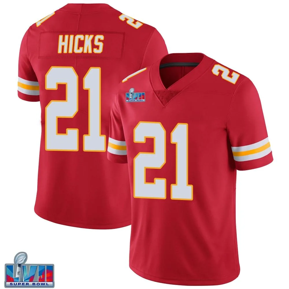 Youth Kansas City Chiefs Jaden Hicks Nike Team Color Vapor Untouchable Super Bowl LVII Patch Limited Red Jersey Youth Kansas City Chiefs Jaden Hicks Nike Team Color Vapor Untouchable Super Bowl LVII Patch Limited Red Jersey